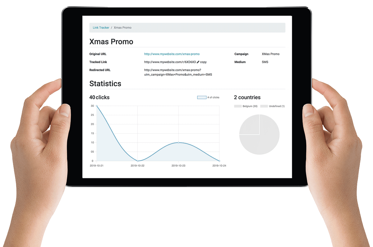 SMS campaign results on a tablet